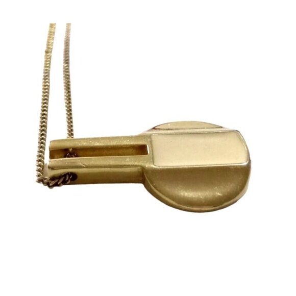 Dainty Vintage Pendant Necklace Gold tone Cream Enamel - Picture 3 of 7